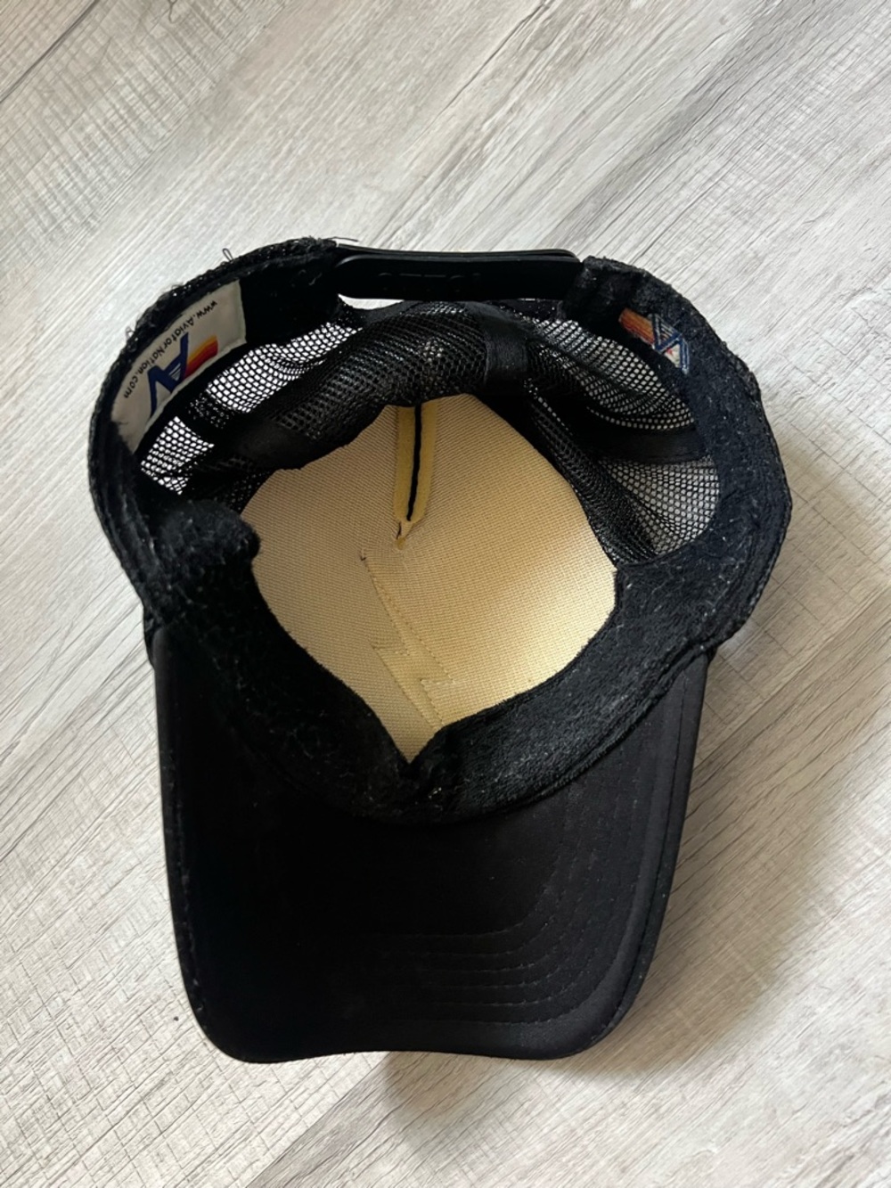 AVIATOR NATION Vintage Lightning Bolt Trucker Hat Black Truckers Cap with Yellow - Picture 5 of 13